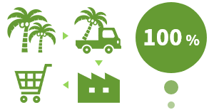 Traceability of palm oil to oil mills(FY 2019) 100%