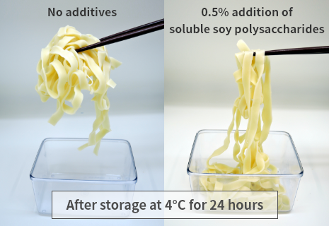 Improvement of prepared noodle dishes by reduced clumping