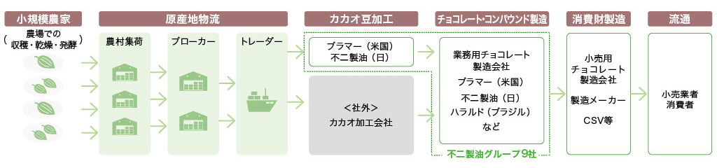不二製油グループのカカオサプライチェーン